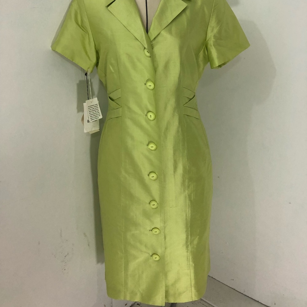 Green silk dress. Bigio. New with tags. Wiggle